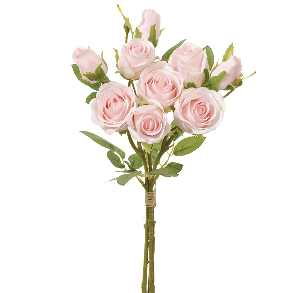 17.5" Silk Rose Flower Stem Bundle -Blush (Pack of 12)