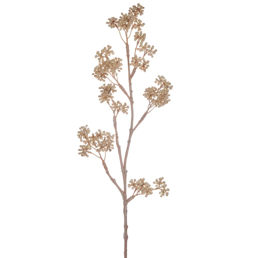 17" Artificial Callicarpa Seed Stem -Cream (Pack of 12)