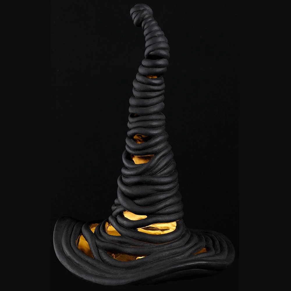 17" Battery Operated Halloween Witch's Hat With Light -Black - Image 2