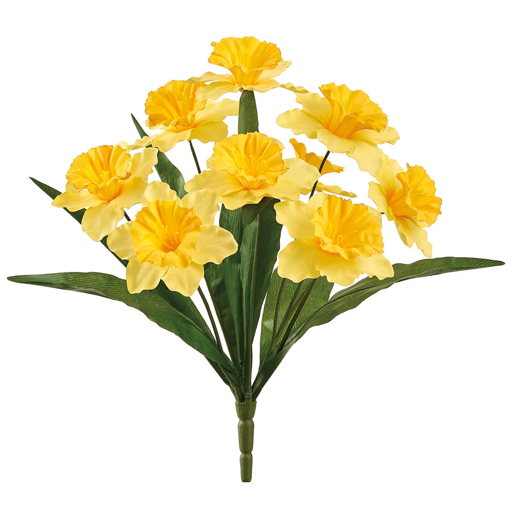 17" Daffodil Silk Flower Bush -Yellow (Pack of 12)