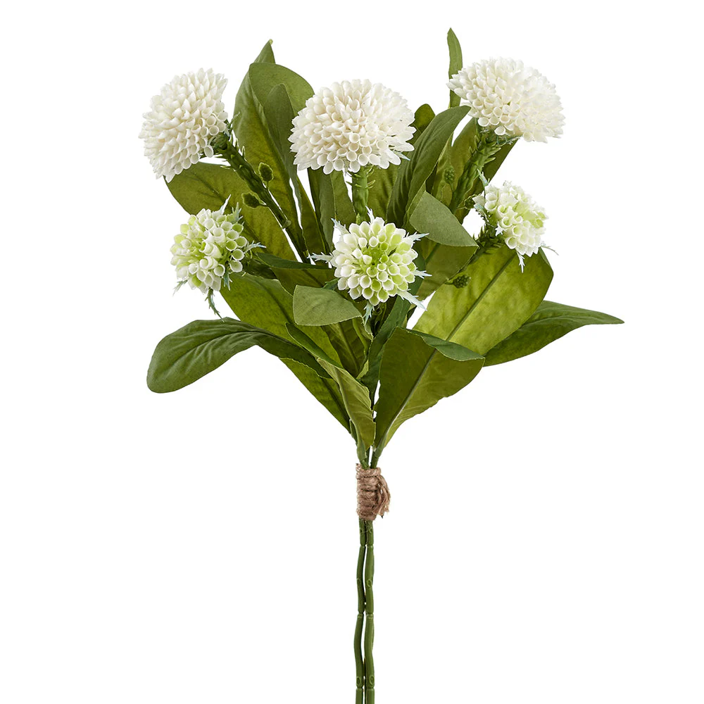 17" Dahlia Silk Flower Stem Bundle -White (Pack of 12)