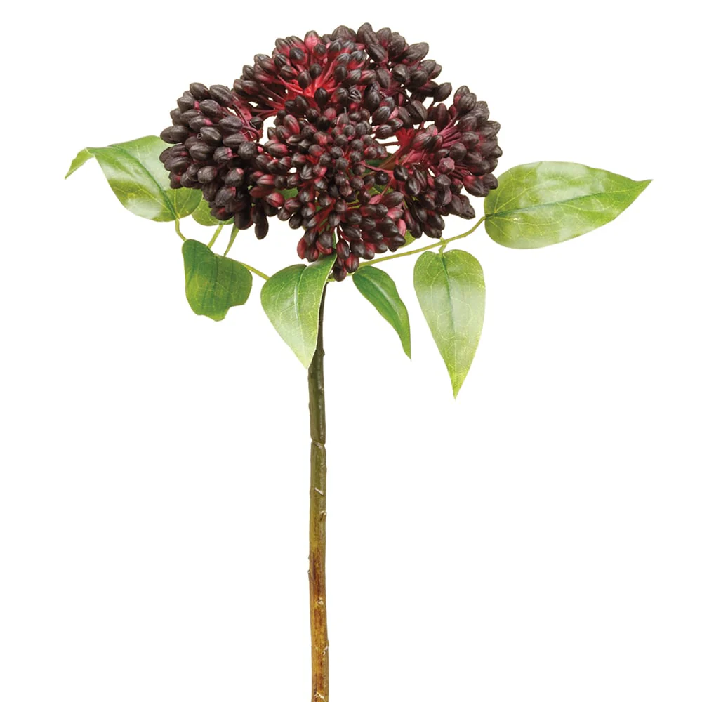 17" Sedum Artificial Stem -Burgundy (Pack of 12)