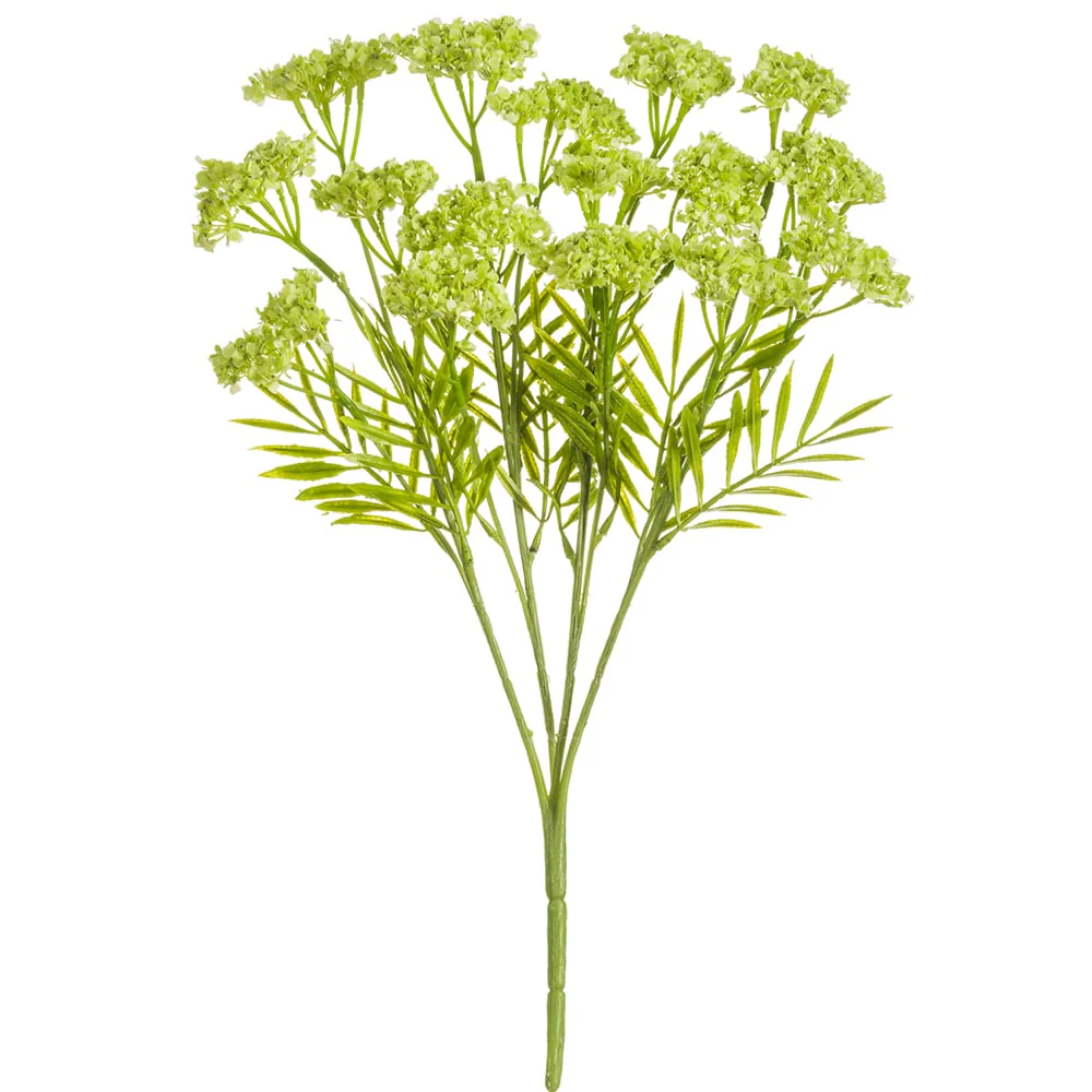 17" Silk Queen Anne's Lace Flower Bush -Light Green (Pack of 6)