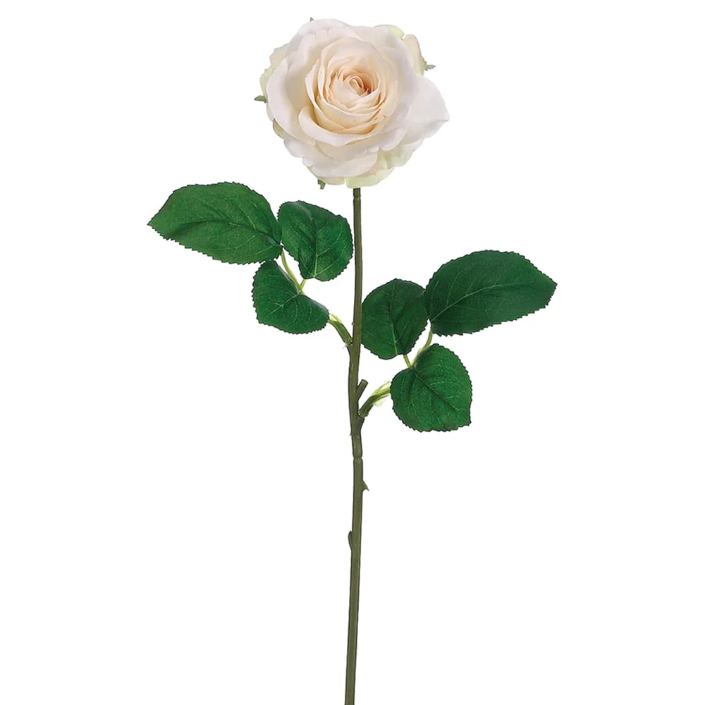 17" Silk Small Tea Rose Flower Spray -Beige (Pack of 12)