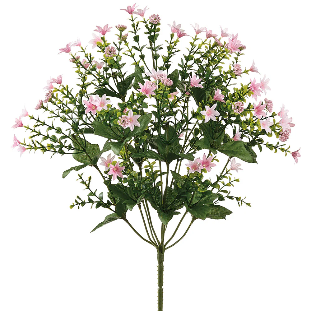 17" Wild Starflower Artificial Flower Bush -Pink (Pack of 12)