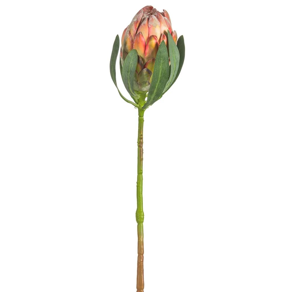 18.5" Artificial Protea Flower Bud Stem -Orange (Pack of 12)