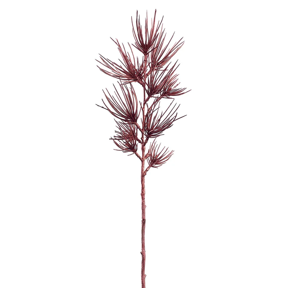 18.5" Metallic Artificial Needle Pine Stem -Red (Pack of 12)