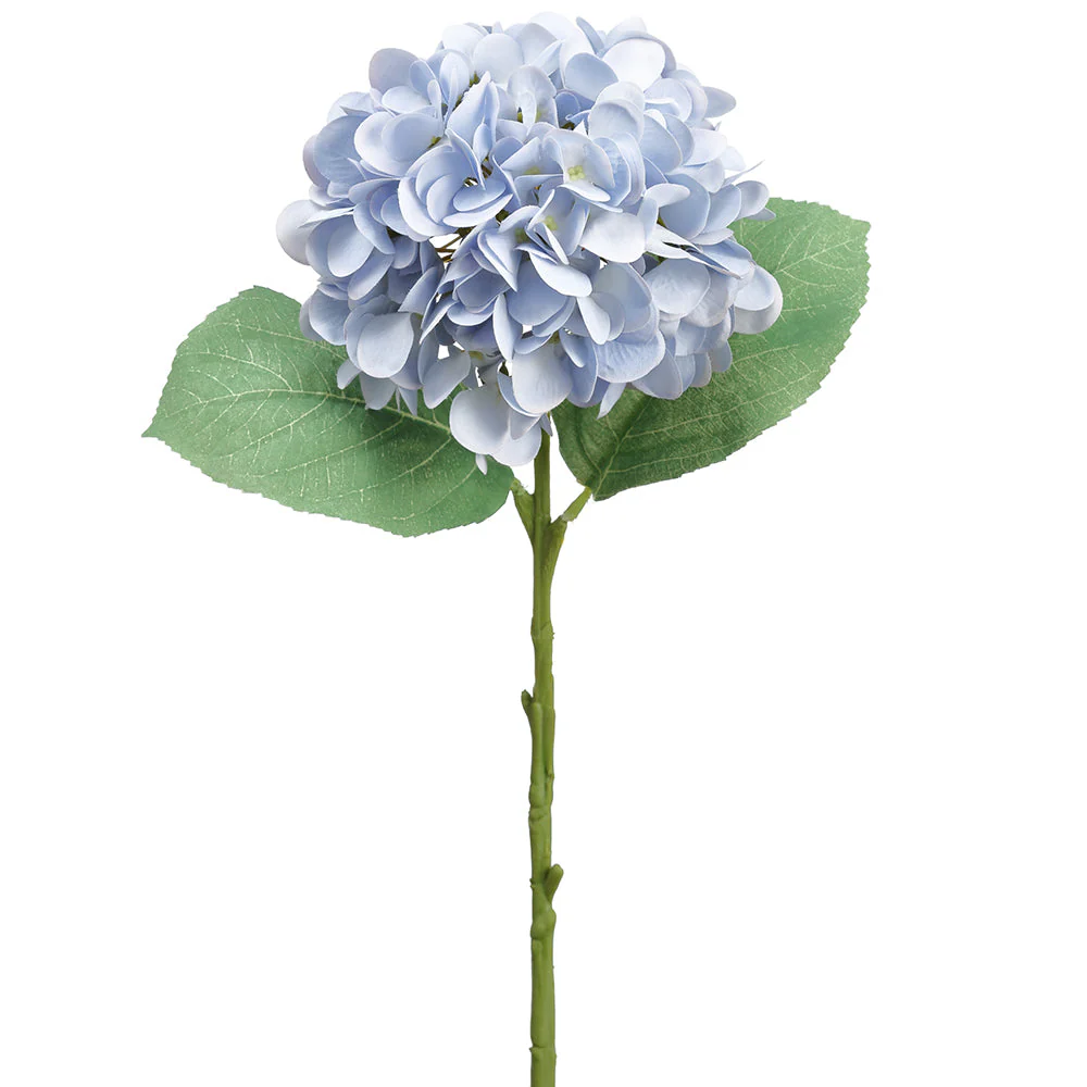 18.5" Real Touch Hydrangea Silk Flower Stem -Blue (Pack of 12)