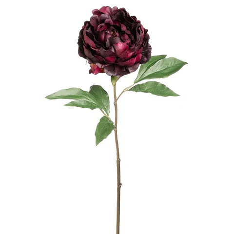 18.5" Silk Peony Flower Spray -Eggplant (Pack of 12)