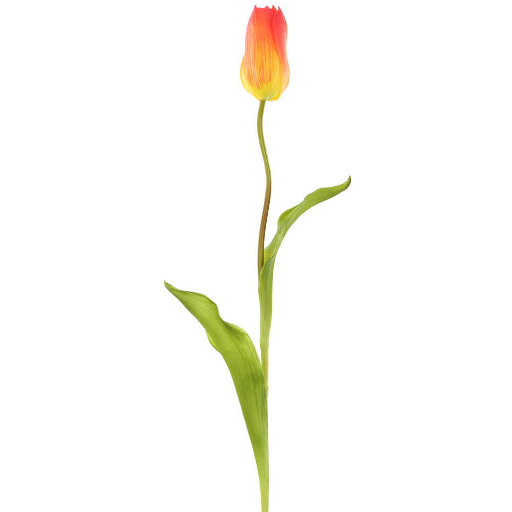 18.75" Silk French Tulip Flower Stem -Orange/Yellow (Pack of 12)