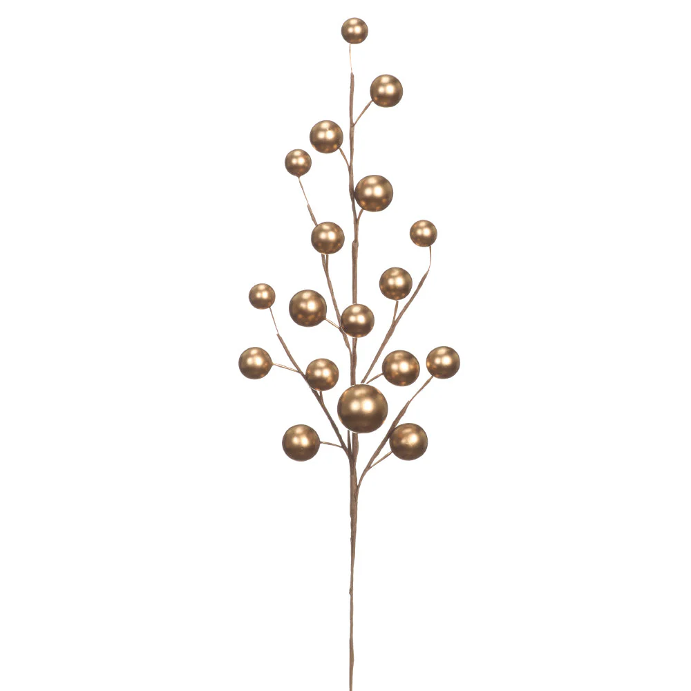 18" Artificial Berry Stem Pick -Gold (Pack of 12)