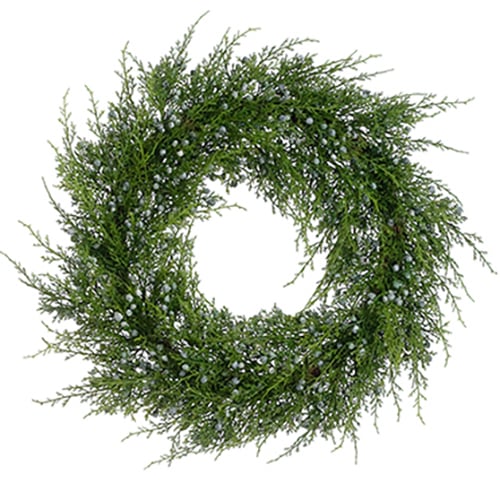 18" Artificial Juniper w/Berry Wreath -Green (Pack of 4)