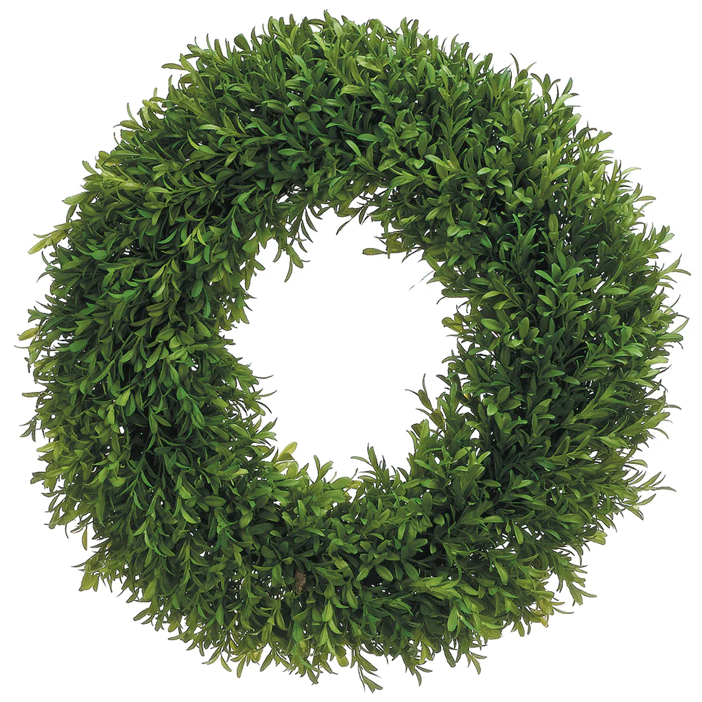 18" Artificial Tea Leaf Wreath -Green (Pack of 2)