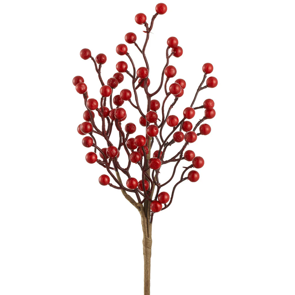 18" Faux Berry Stem -Red (Pack of 12)