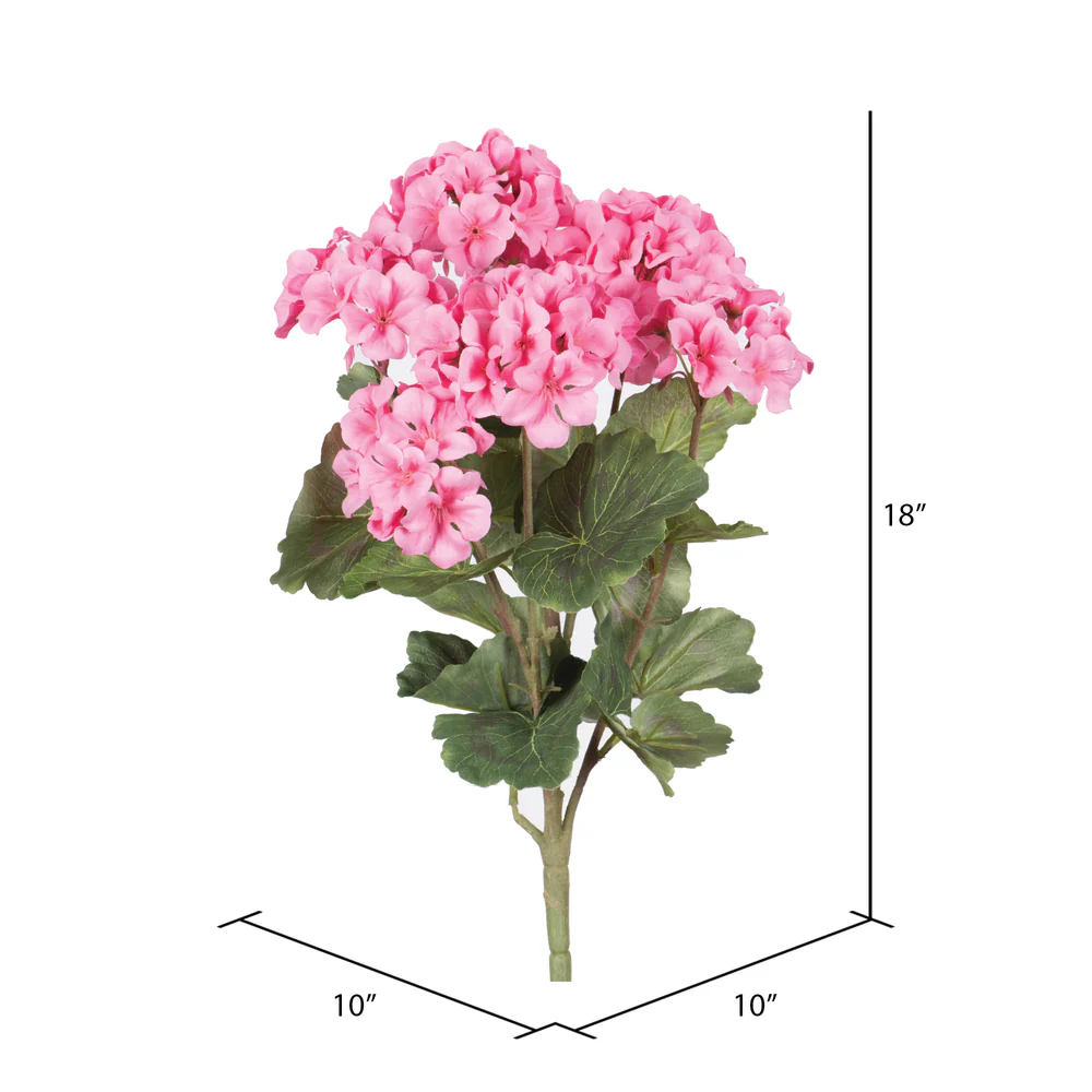 18" Geranium Silk Flower Bush -Coral (Pack of 8) - Image 2