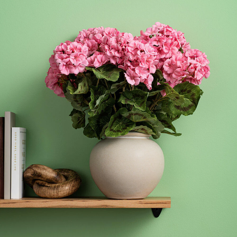 18" Geranium Silk Flower Bush -Coral (Pack of 8) - Image 3