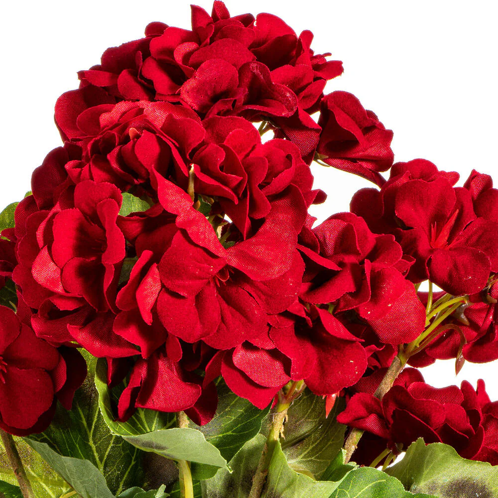 18" Geranium Silk Flower Bush -Red (Pack of 8) - Image 2