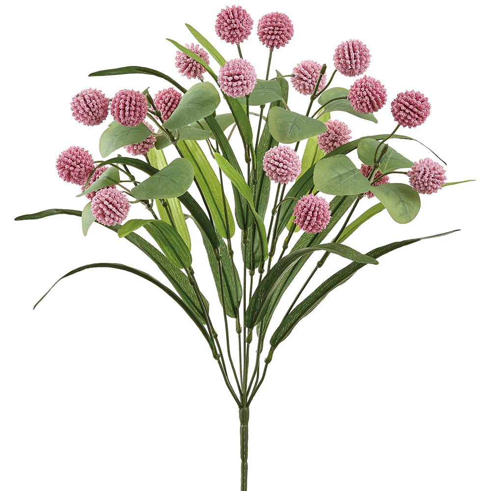 18" Globe Thistle Artificial Flower Bush -Mauve (Pack of 12)