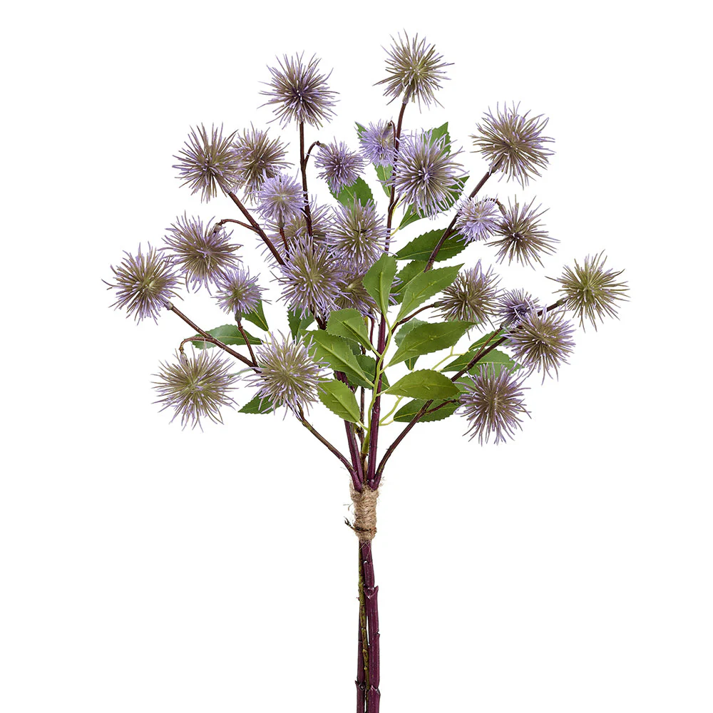 18" Globe Thistle Silk Flower Stem Bundle -Lavender (Pack of 12)