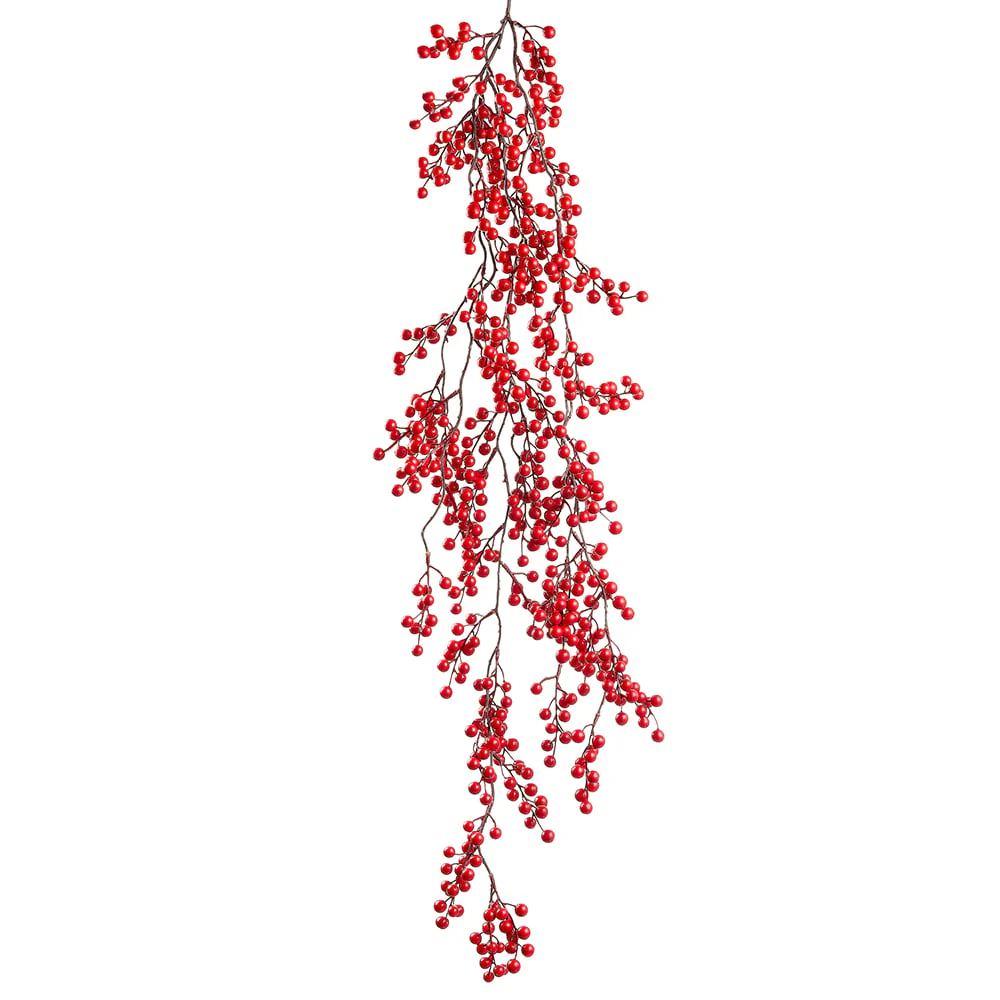 18" Hanging Berry Artificial Stem Vine -Red (Pack of 6)