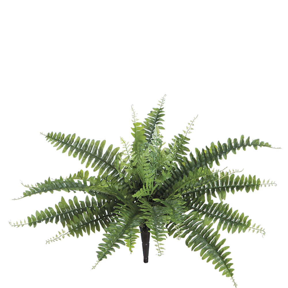 18" Outdoor UV-Resistant Artificial Boston Fern Plant -Green (Pack of 12)