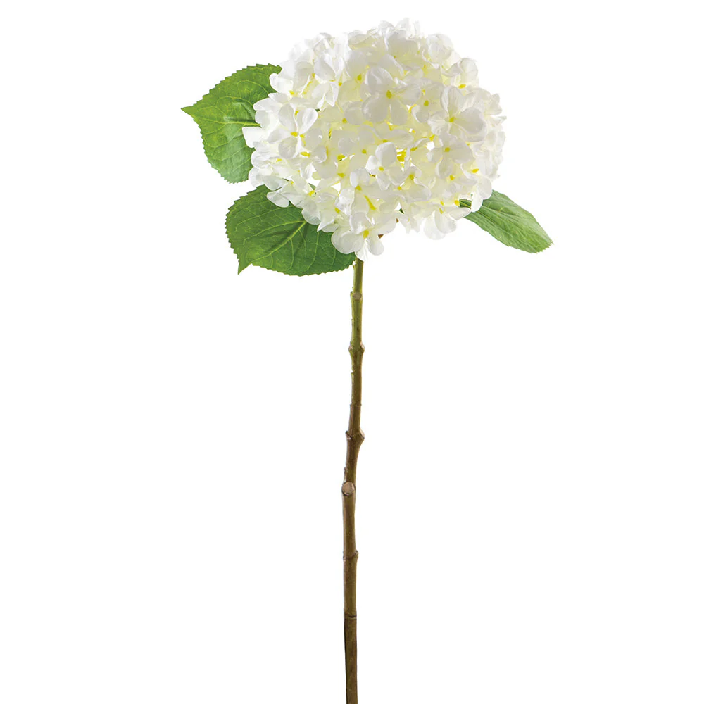 18" Outdoor UV-Resistant Artificial Hydrangea Flower Stem -White (Pack of 12)
