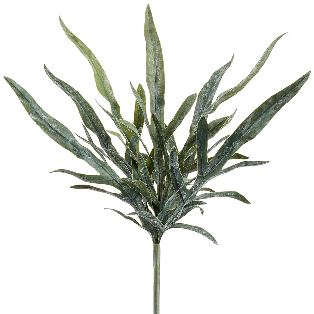 18" PE Soft-Touch Java Fern Leaf Artificial Stem -Green/Gray (Pack of 24)