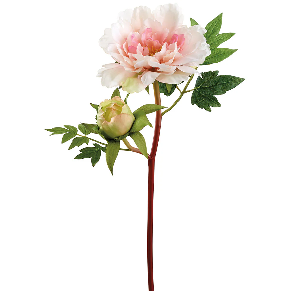 18" Peony Silk Flower Stem -Pink/Blush (Pack of 12)