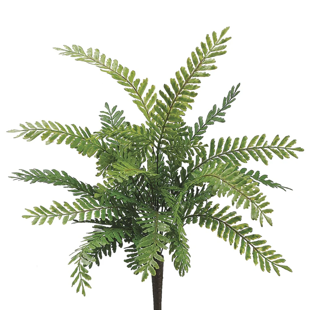 18" Plastic Fish Bone Fern Artificial Plant -Green (Pack of 12)