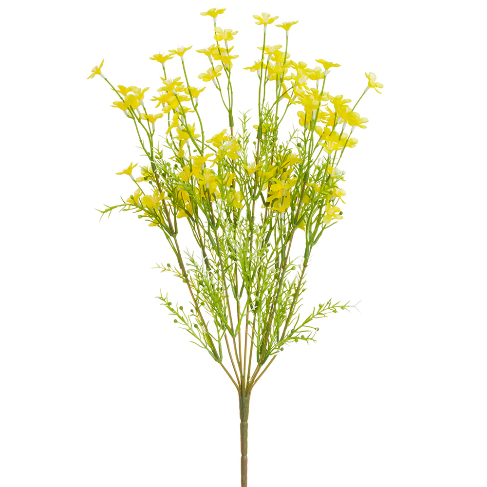 18" Silk Forget Me Not Myosotis Flower Bush -Yellow (Pack of 12)