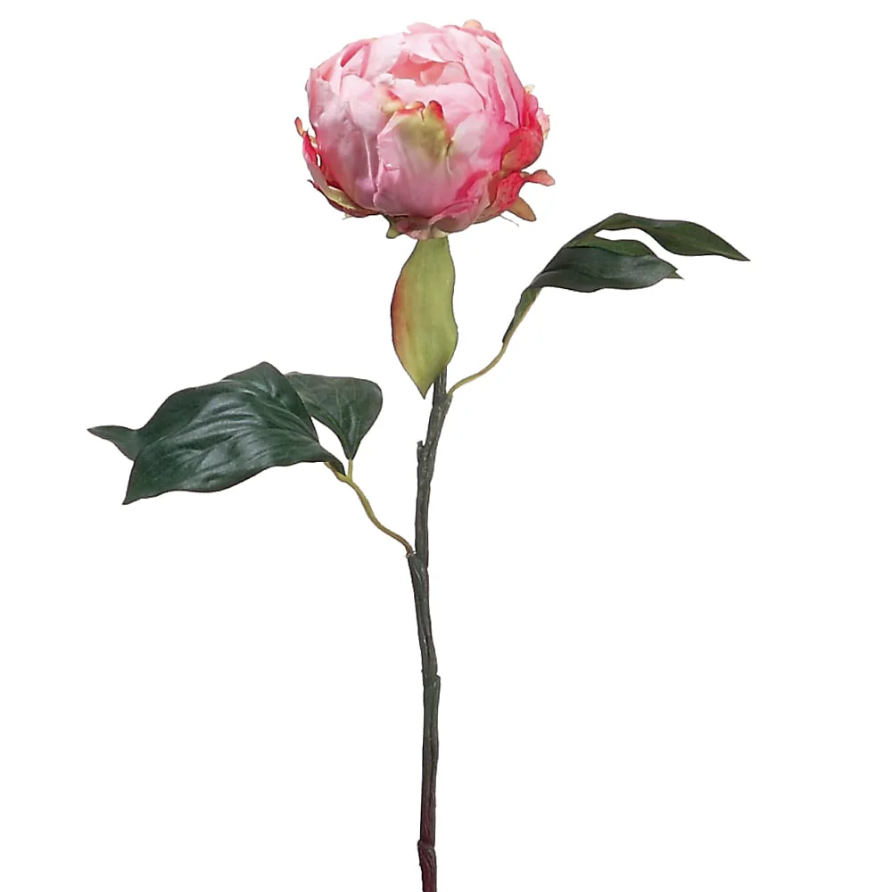 18" Silk Peony Bud Flower Spray -Pink (Pack of 12)