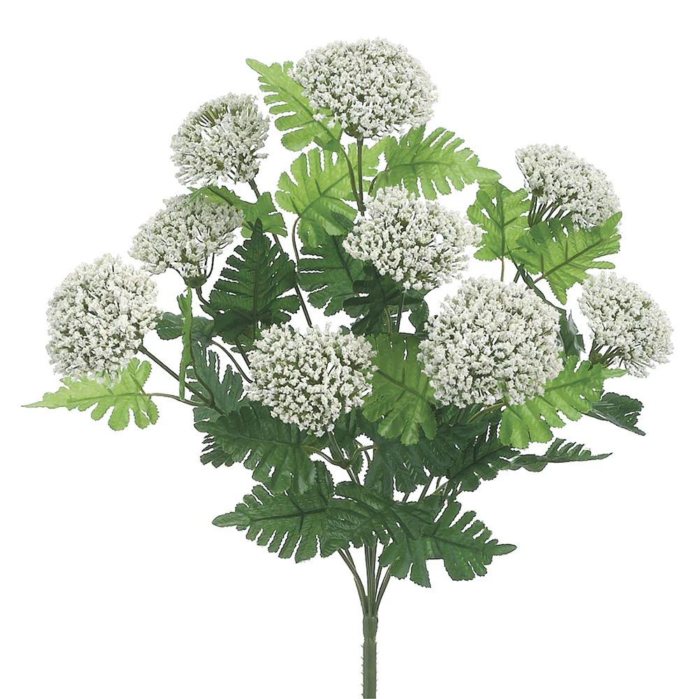18" Silk Queen Anne's Lace Flower Bush -White (Pack of 12)