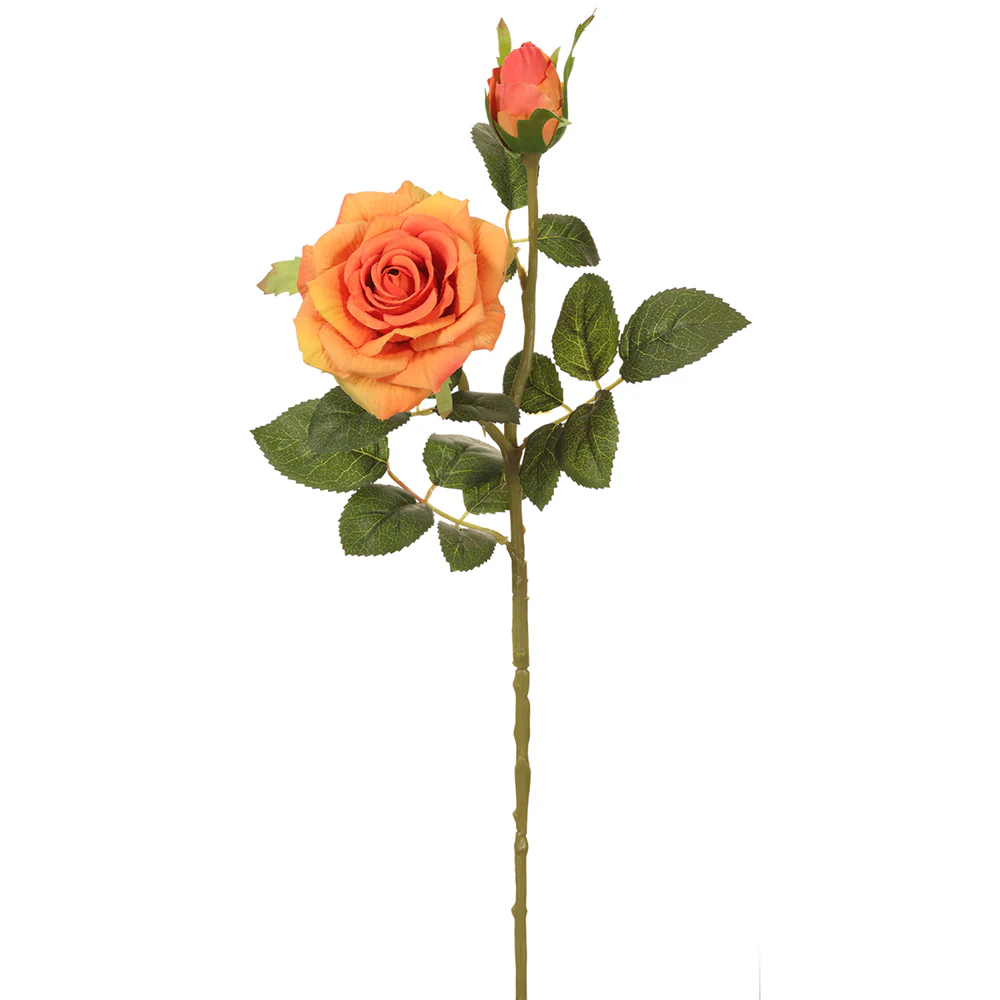 18" Silk Rose Flower Stem -Salmon (Pack of 12)