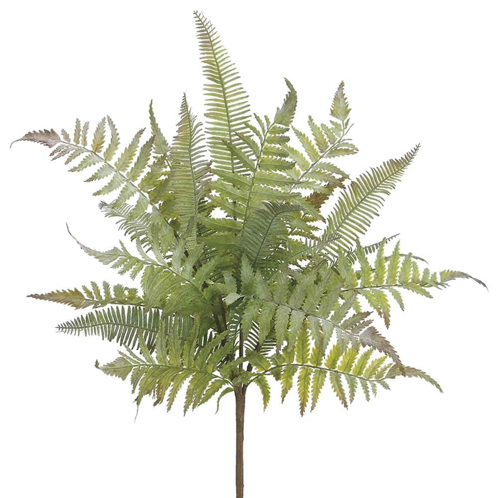 18" Soft-Touch Mixed Fern Silk Plant -Green/Gray (Pack of 12)