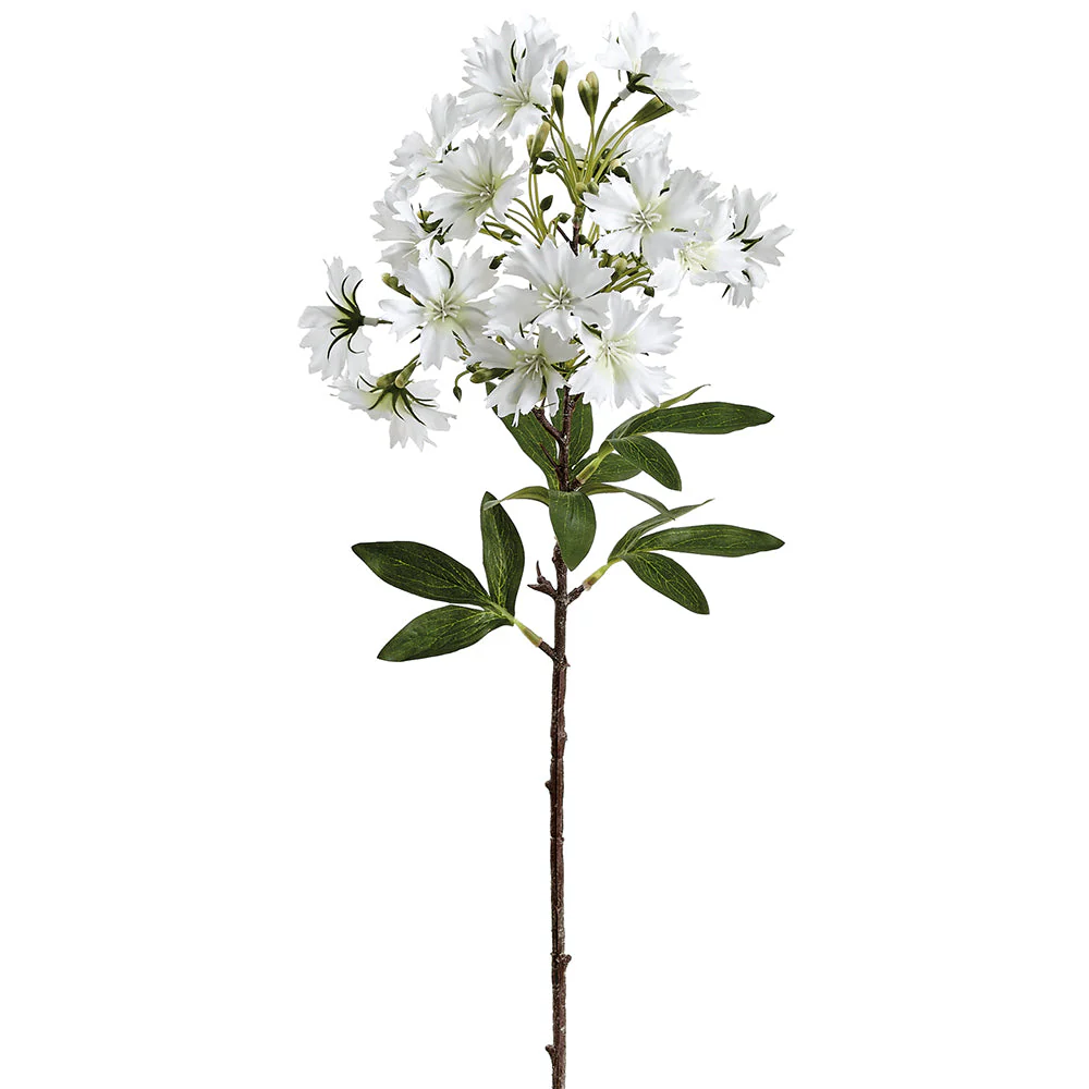 19.5" Dianthus Silk Flower Stem -White (Pack of 12)