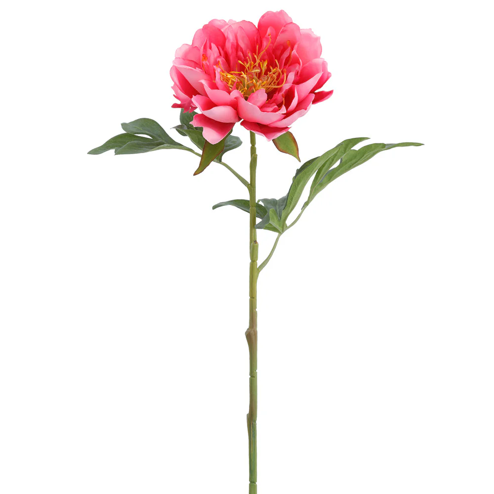 19.5" Peony Silk Flower Stem -Cerise (Pack of 12)