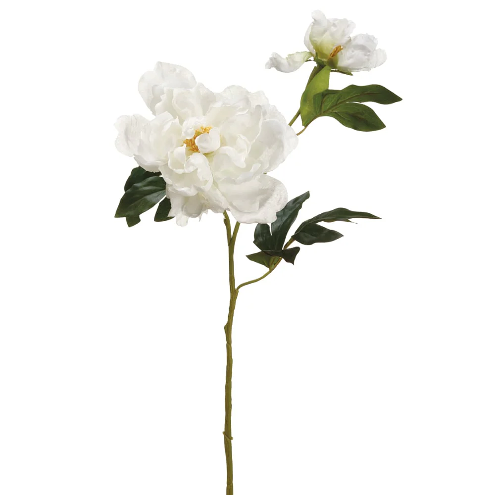 19.5" Peony Silk Flower Stem -White (Pack of 12)