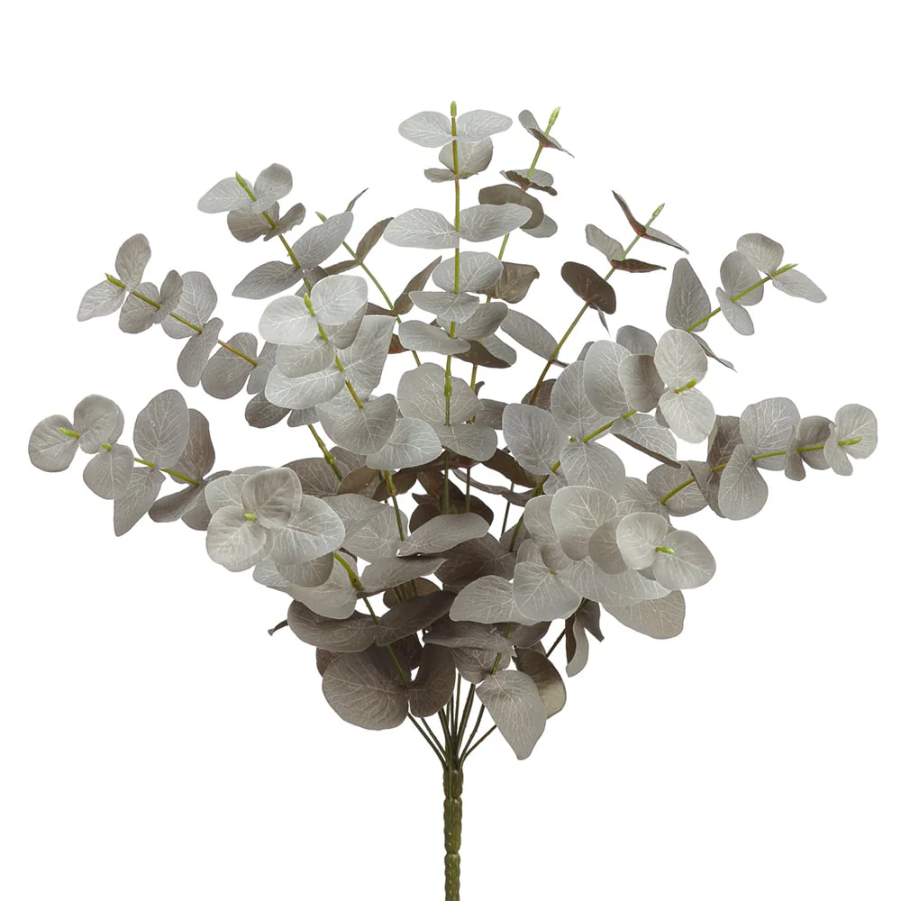 19.5" Silk Eucalyptus Leaf Plant -Gray (Pack of 12)