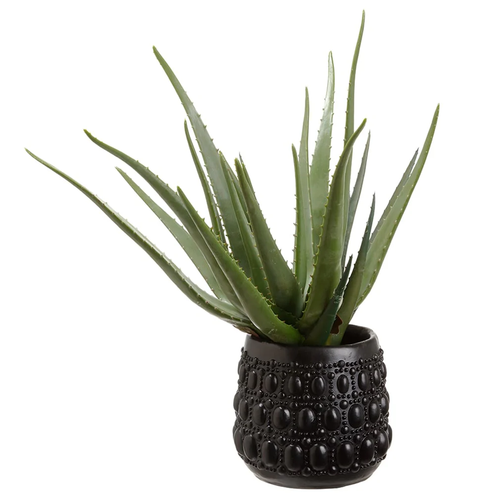 19.5"Hx16"W Artificial Agave Plant w/Cement Pot -Green