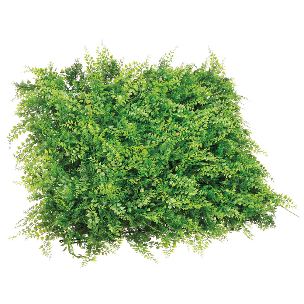 19.6"x19.6" Outdoor UV-Resistant Artificial Fern Mat -Green (Pack of 12)