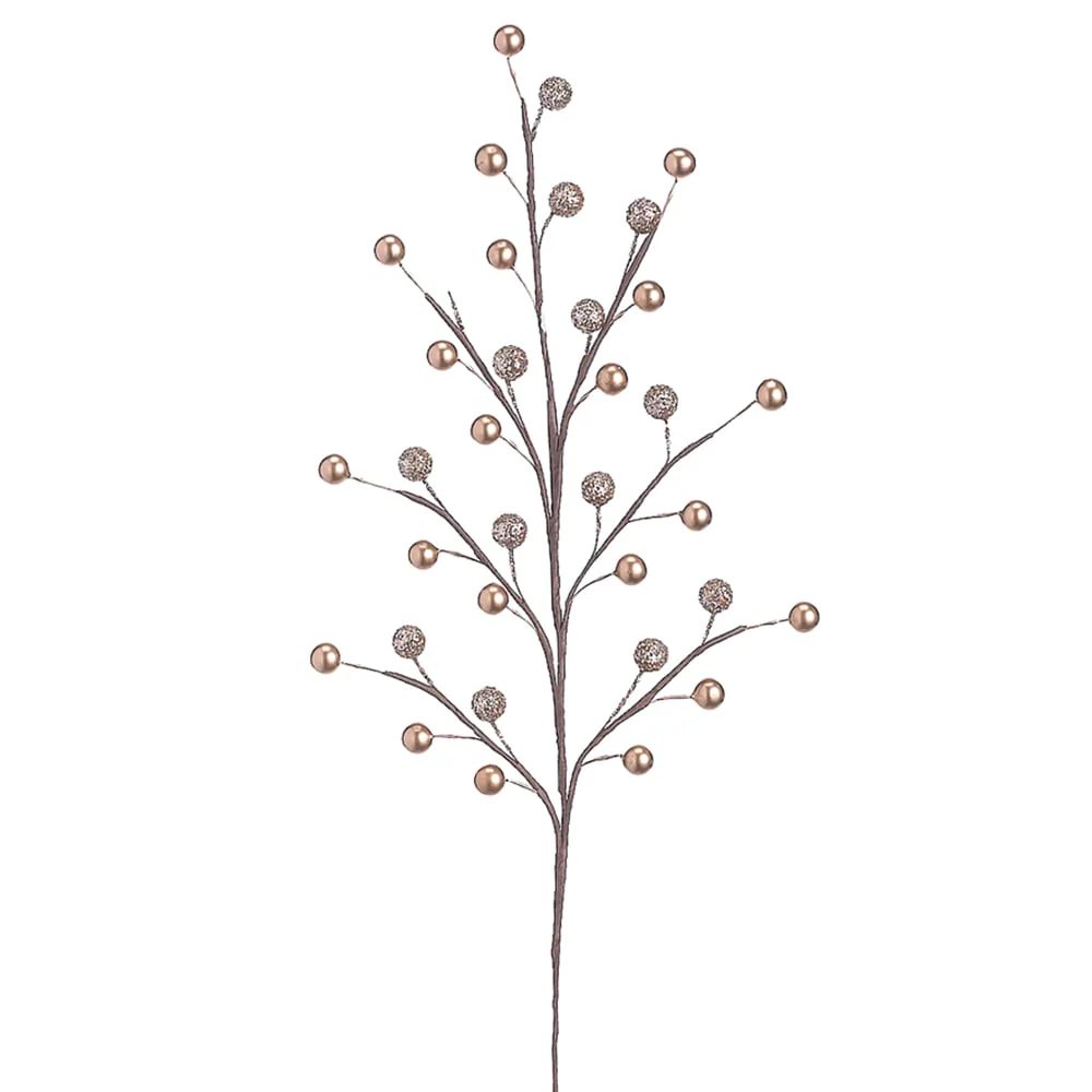 19" Artificial Berry Spray -Gold/Glittered (Pack of 24)