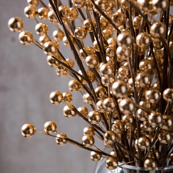 19" Artificial Berry Spray -Gold (Pack of 24) - Image 3