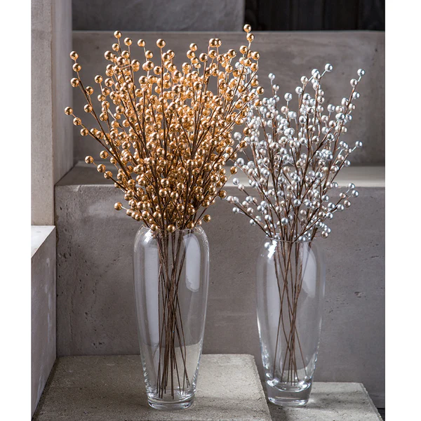 19" Artificial Berry Spray -Silver/Champagne (Pack of 24) - Image 2