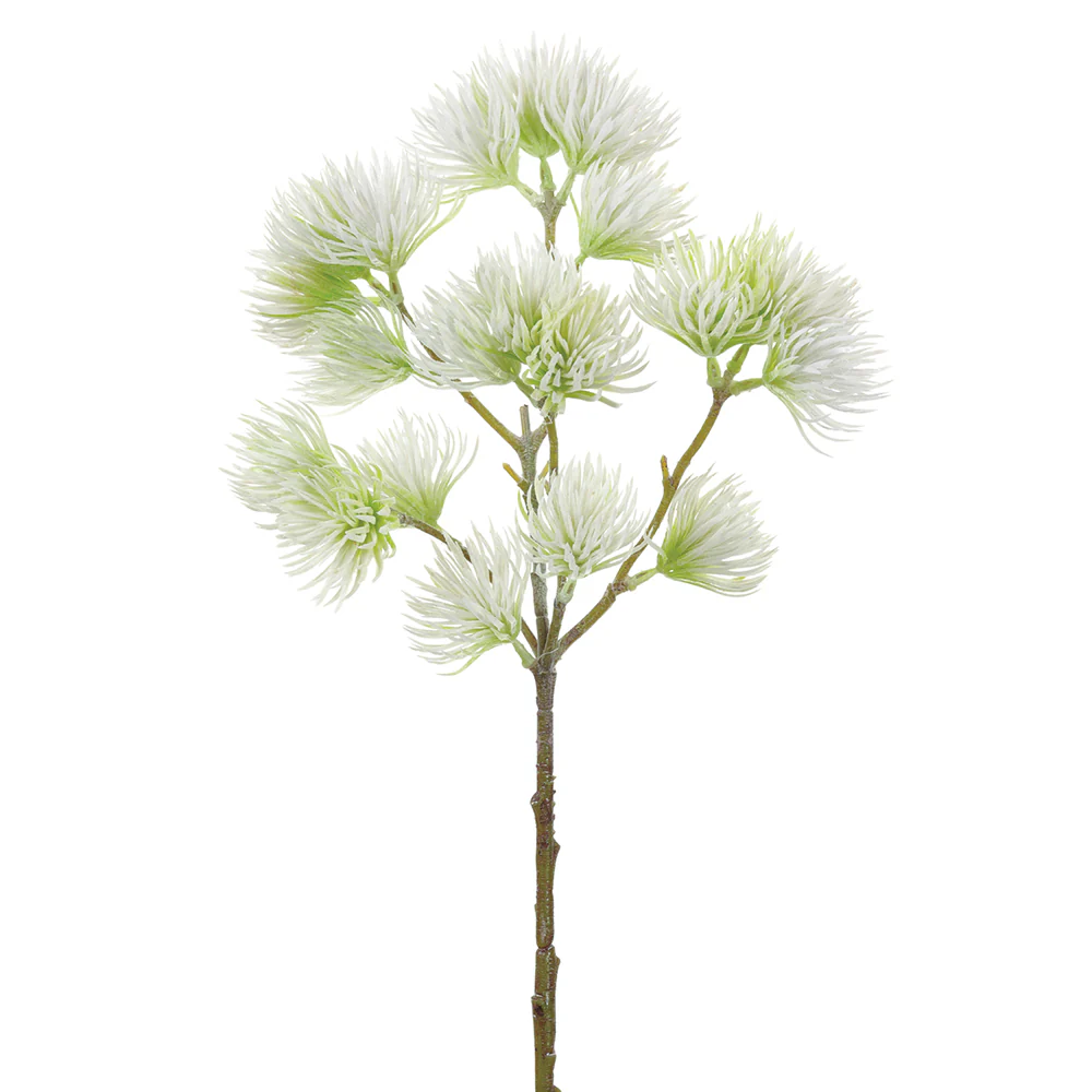 19" Artificial Thistle Flower Stem -Cream (Pack of 12)
