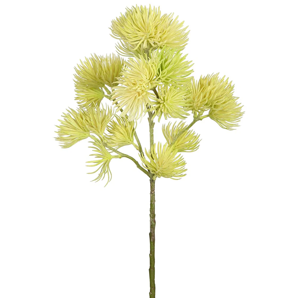 19" Artificial Thistle Flower Stem -Green (Pack of 12)