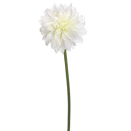 19" Dahlia Silk Flower Stem -White (Pack of 12)