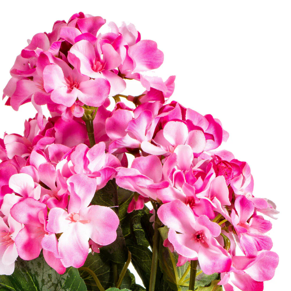 19" Faux Geranium Flower Bush -Light Pink (Pack of 6) - Image 2