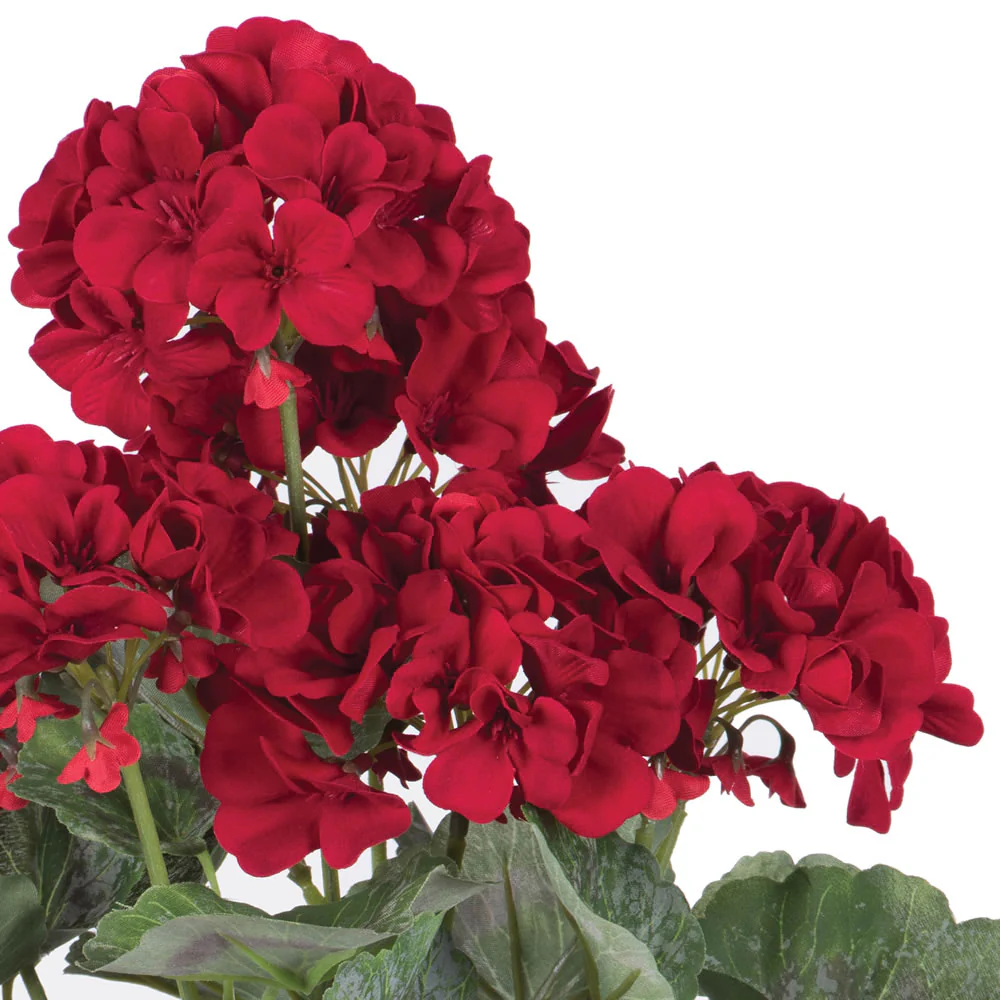 19" Faux Geranium Flower Bush -Red (Pack of 6) - Image 6