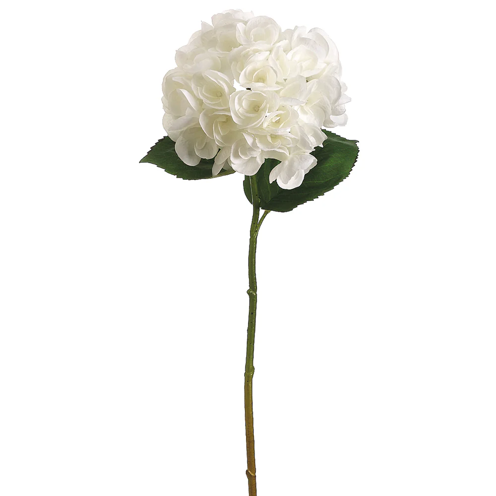 19" Faux Hydrangea Flower Spray -White (Pack of 12)