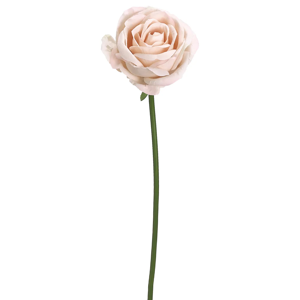 19" Faux Rose Silk Flower Stem -Soft Pink (Pack of 12)